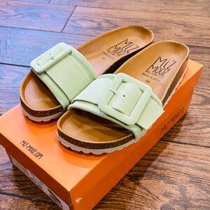 Miz Mooz Mint Suede Slide Sandals